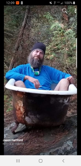 Photo I found online of City Slick chilling out and smoking in a bathtub.